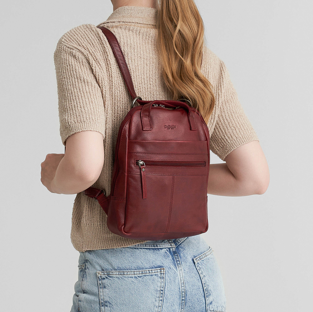Рюкзак Dr.Koffer из натуральной кожи бордовый