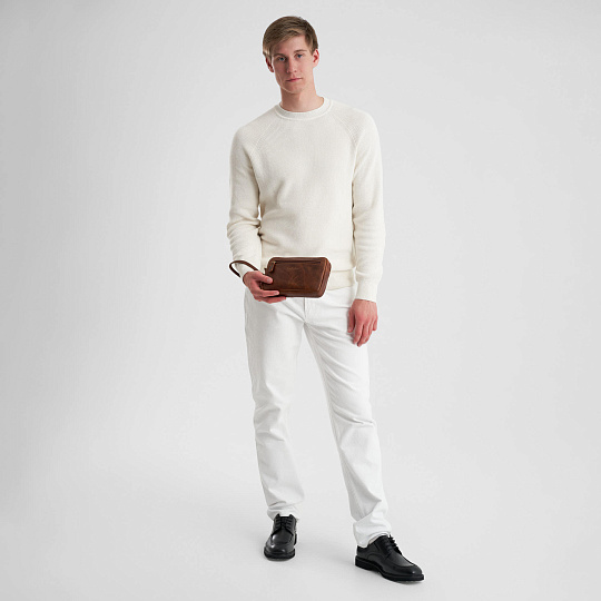 Сумка барсетка из натуральной кожи Dr. Koffer коричневая