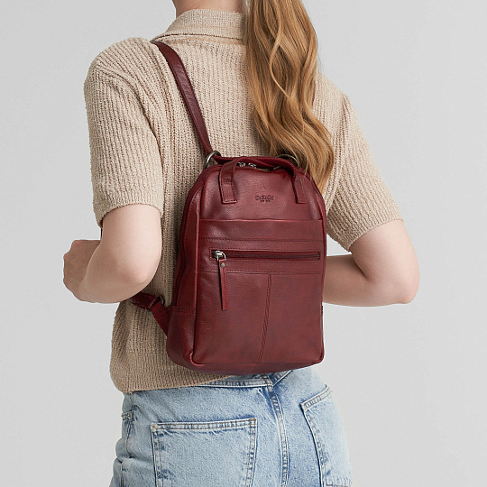 Рюкзак Dr.Koffer из натуральной кожи бордовый