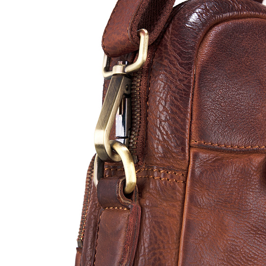 Деловая сумка Dr.Koffer из натуральной кожи коричневая