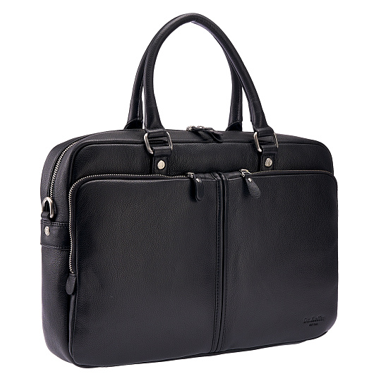 Деловая сумка Dr.Koffer из натуральной кожи черная