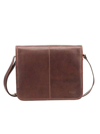 Деловая сумка Dr.Koffer из натуральной кожи темно-коричневая