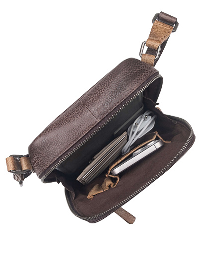 Сумка через плечо Dr. Koffer из натуральной кожи коричневая