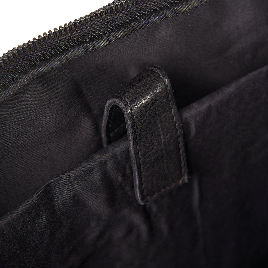 Деловая сумка Dr.Koffer из натуральной кожи черная