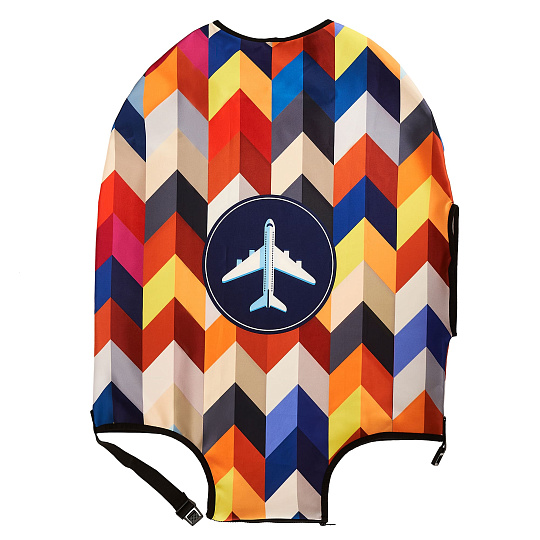 Чехол для чемодана M Dr.Koffer multi с рисунком"TRAVEL"