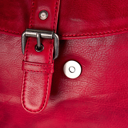 Сумка через плечо Dr.Koffer из натуральной кожи красная