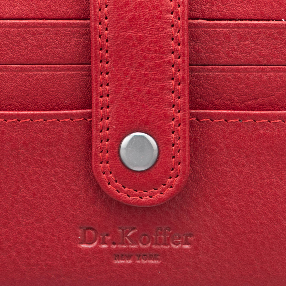 Кредитница Dr.Koffer из натуральной кожи красная