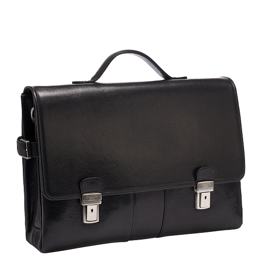Портфель Dr.Koffer из натуральной кожи черный