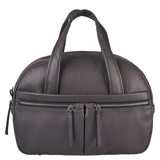 Сумка дорожная Dr.Koffer из натуральной кожи серая