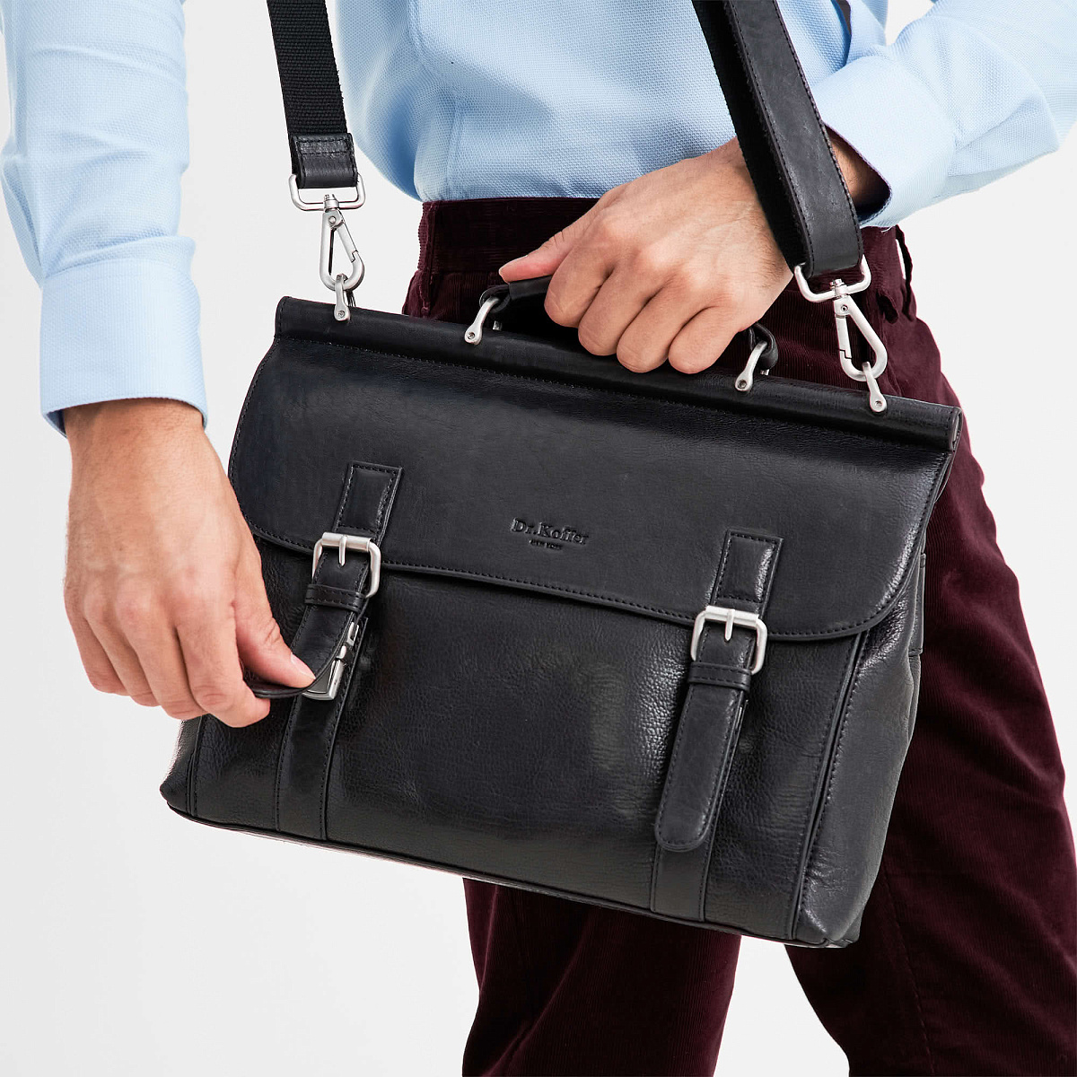 Портфель Dr.Koffer из натуральной кожи черный