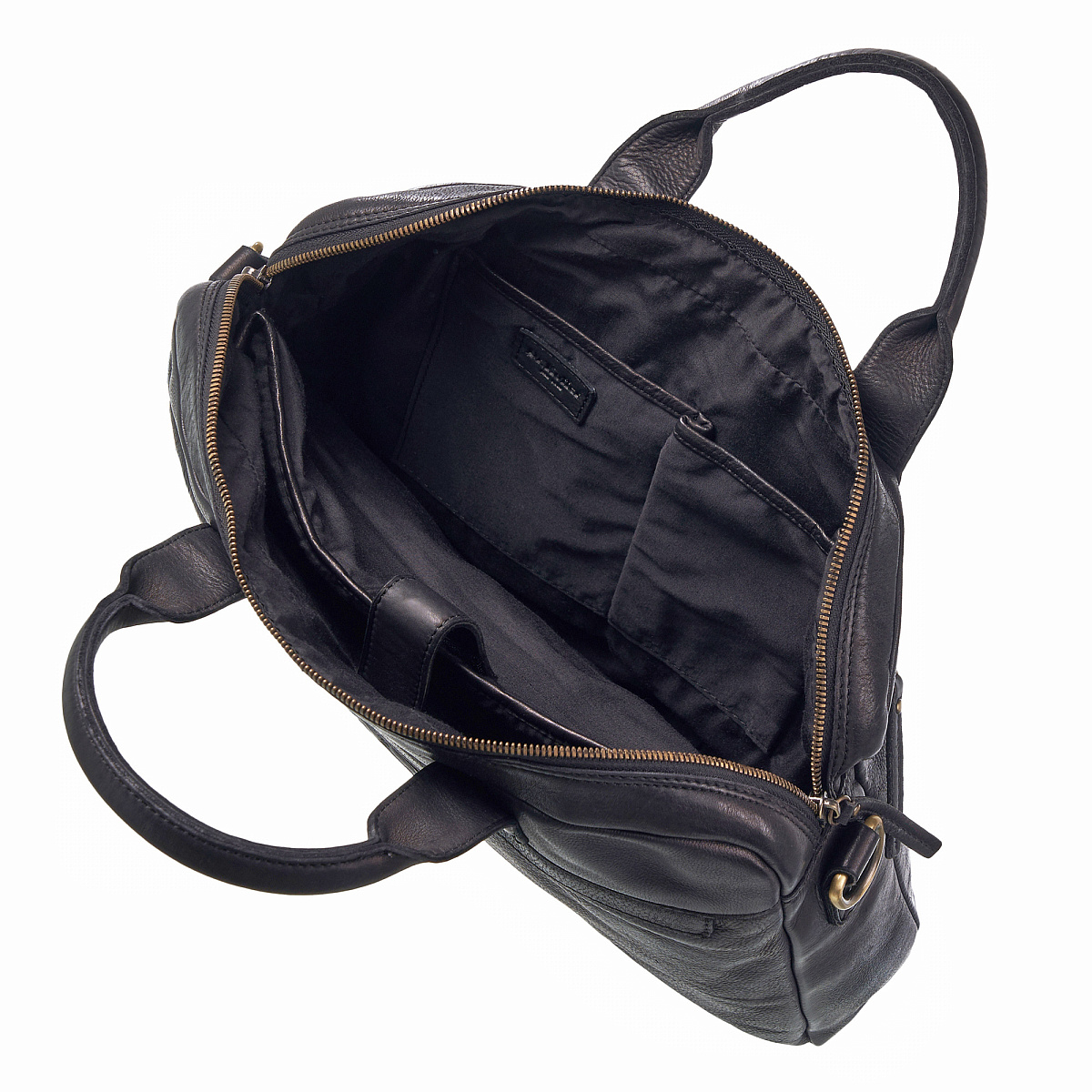 Деловая сумка Dr.Koffer из натуральной кожи черная