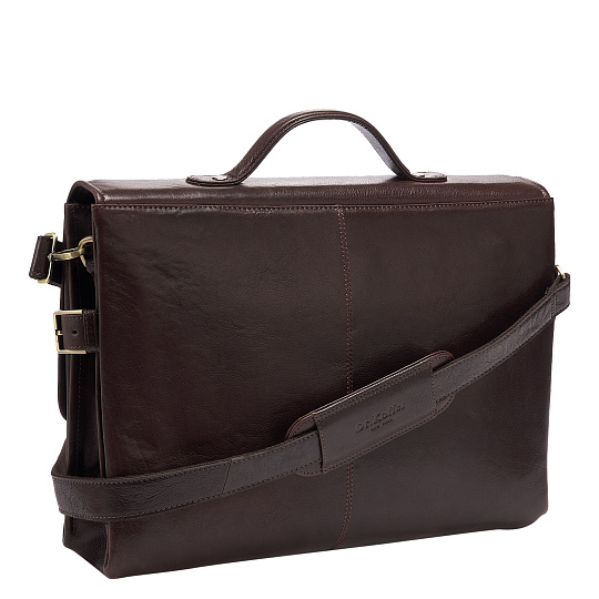Портфель Dr.Koffer из натуральной кожи темно-коричневый