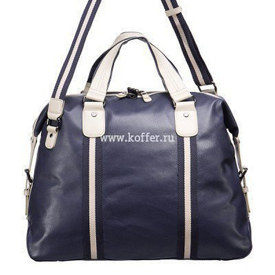 Сумка дорожная Dr.Koffer из натуральной кожи синяя