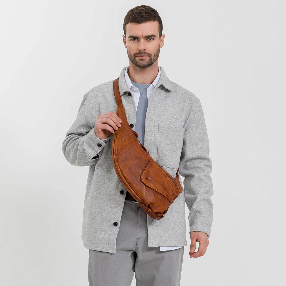 Рюкзак Dr.Koffer из натуральной кожи светло-коричневый