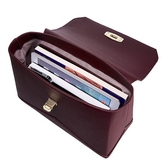 Женская сумка  Dr. Koffer из натуральной кожи бордовая