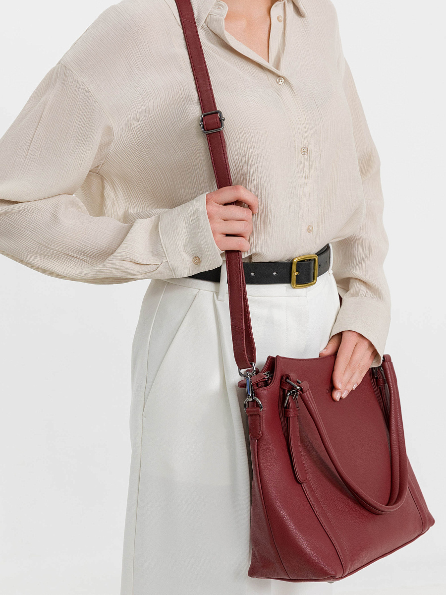 Женская сумка Dr.Koffer из натуральной кожи бордовая