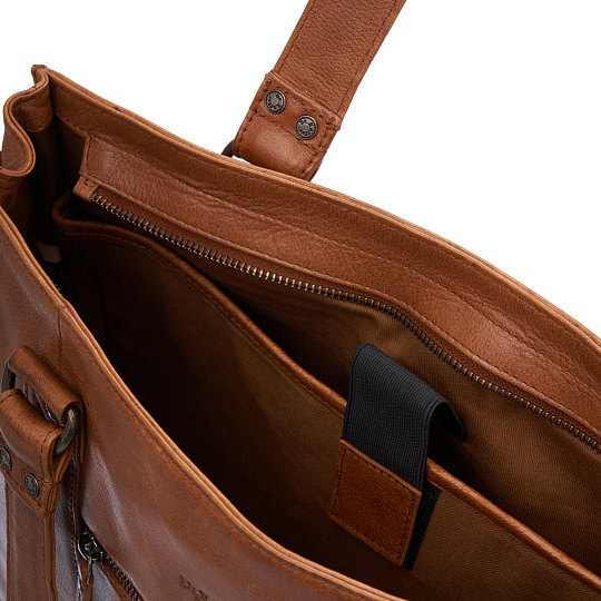 Деловая сумка Dr.Koffer из натуральной кожи коричневая