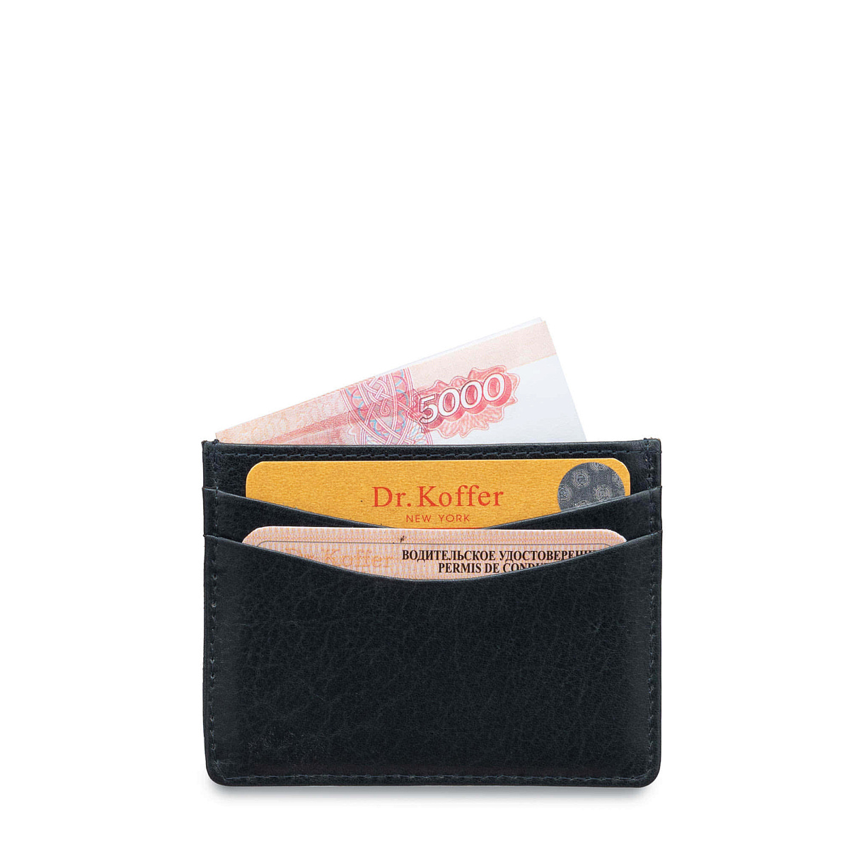 Кредитница Dr.Koffer из натуральной кожи синяя