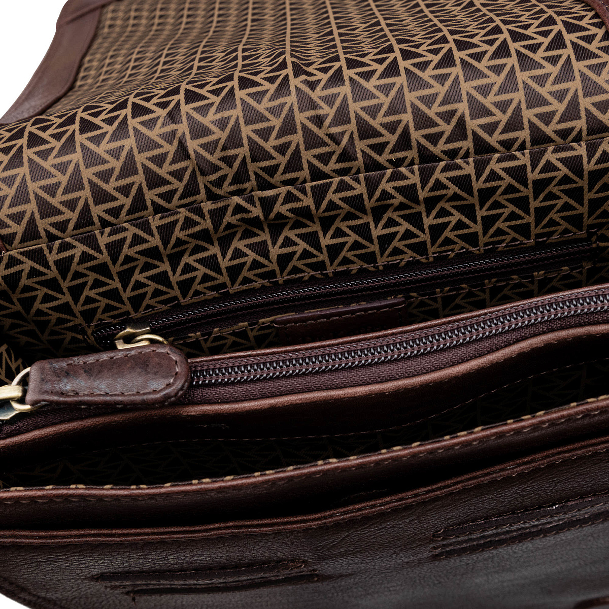 Сумка через плечо Dr.Koffer из натуральной кожи коричневая