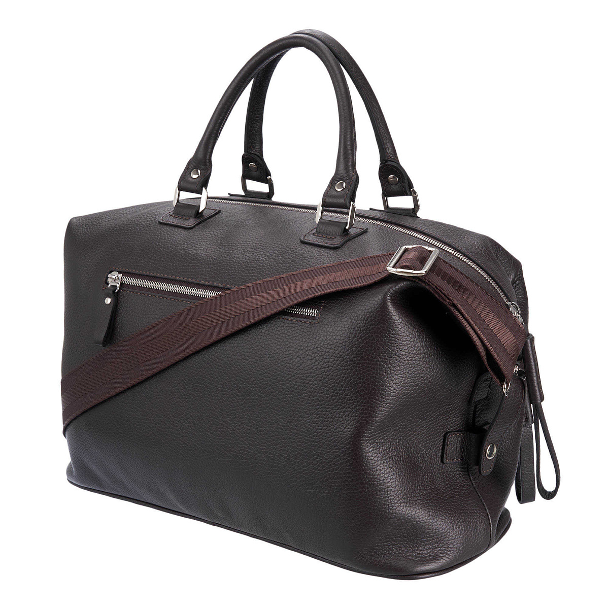 Сумка дорожная Dr.Koffer из натуральной кожи коричневая