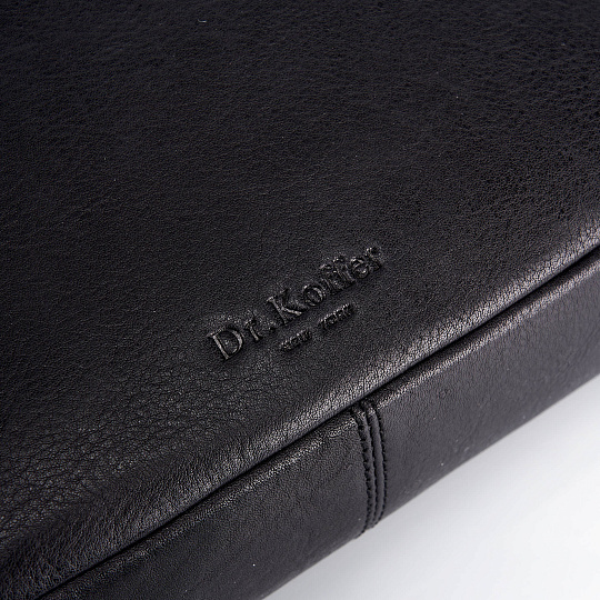 Сумка барсетка из натуральной кожи Dr. Koffer черная