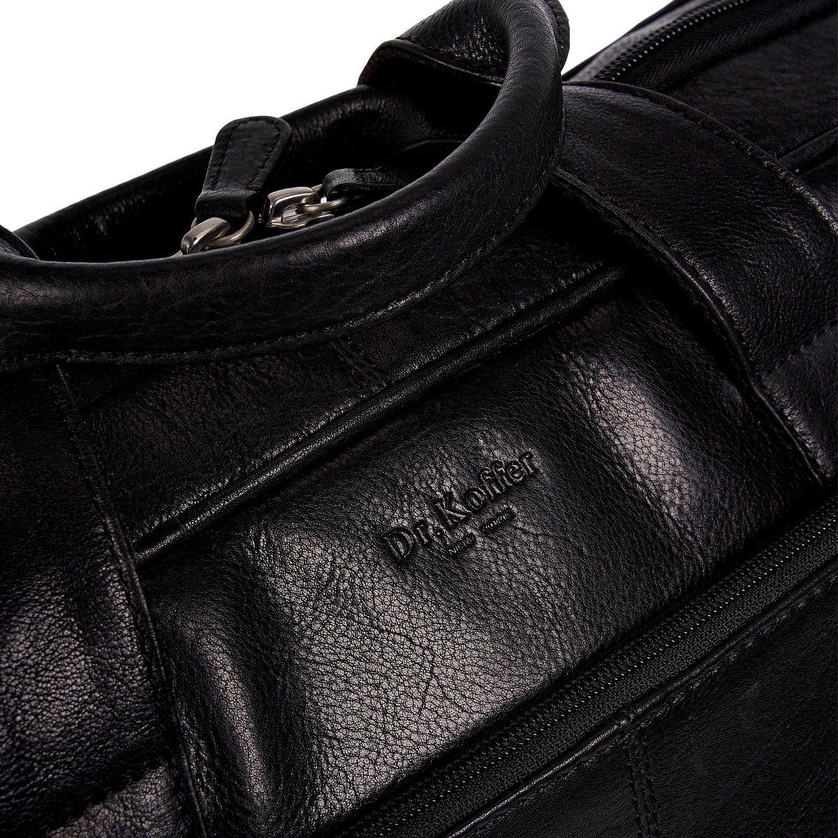 Сумка дорожная Dr.Koffer из натуральной кожи черная