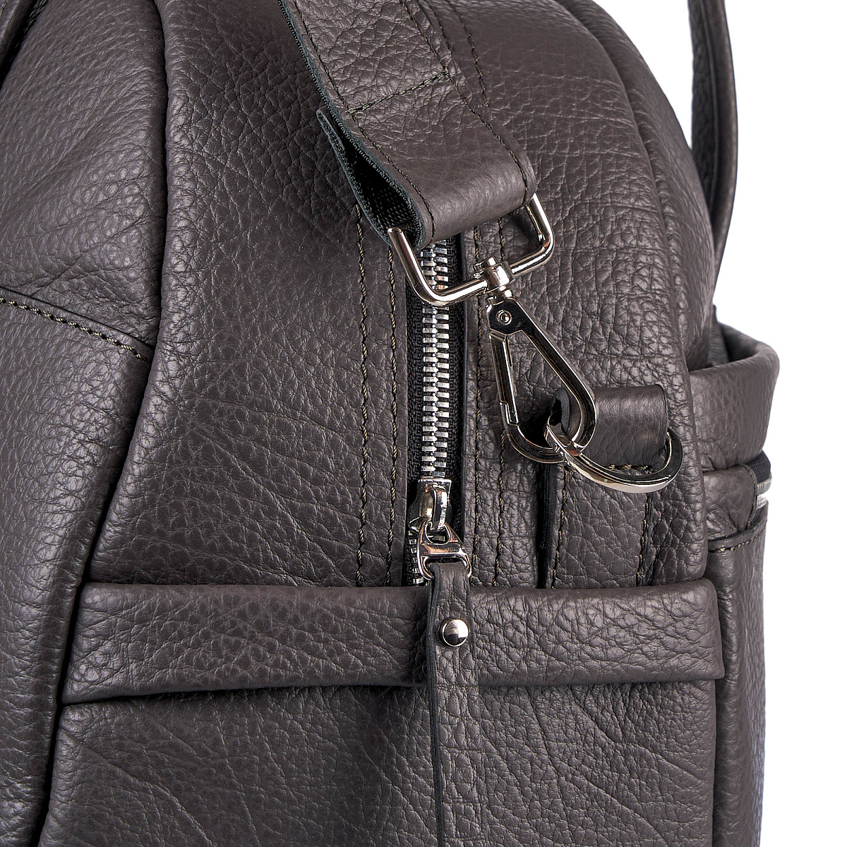 Сумка дорожная Dr.Koffer из натуральной кожи серая