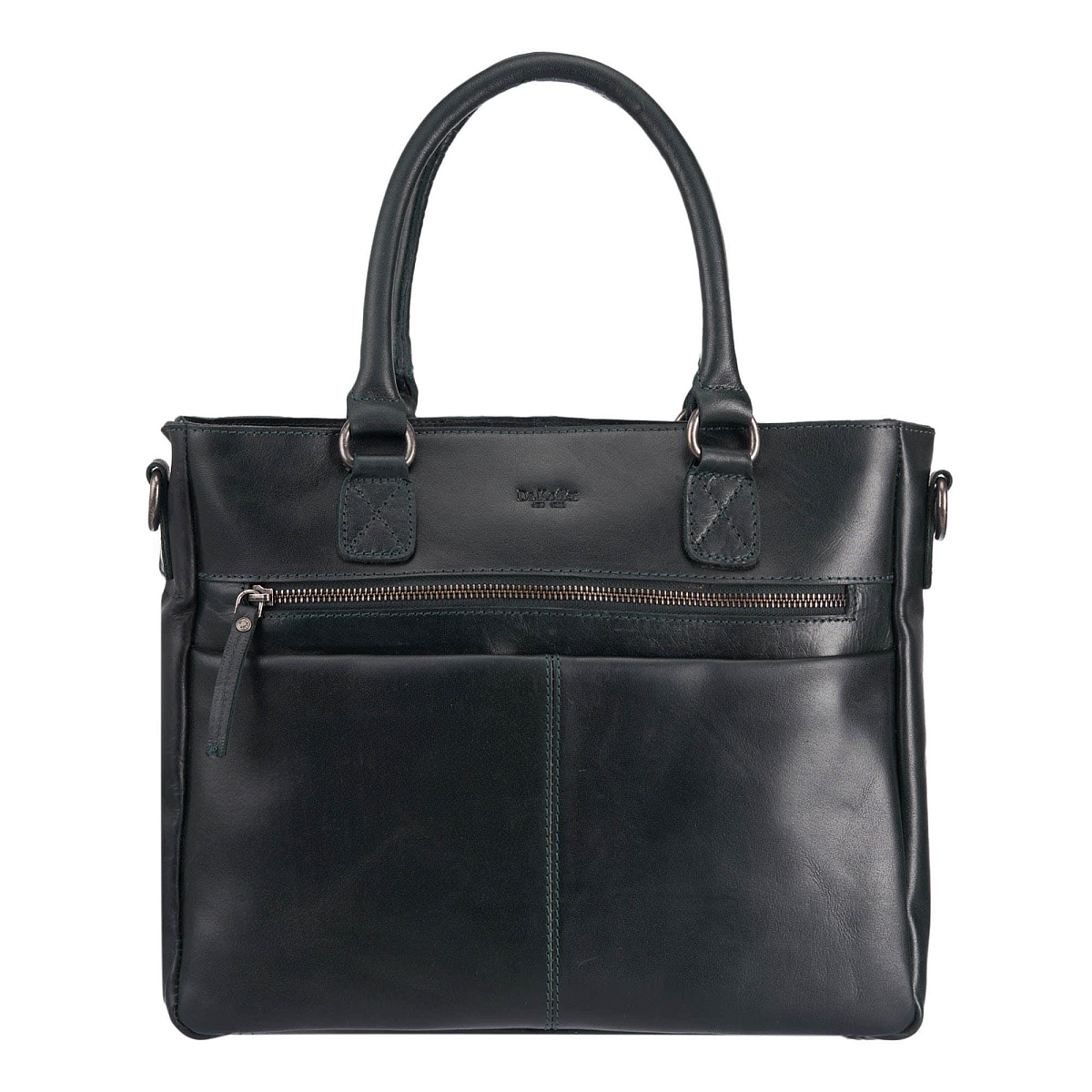 Деловая сумка Dr.Koffer из натуральной кожи зеленая