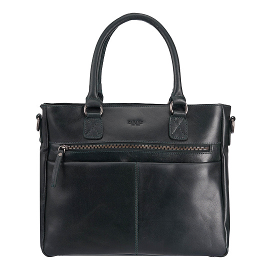 Деловая сумка Dr.Koffer из натуральной кожи зеленая