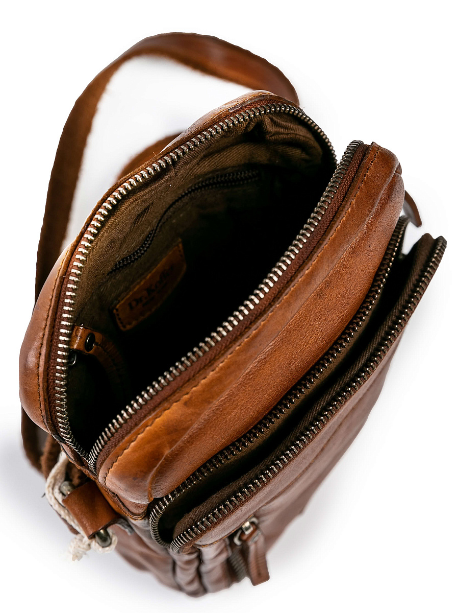 Сумка через плечо Dr.Koffer из натуральной кожи коричневая