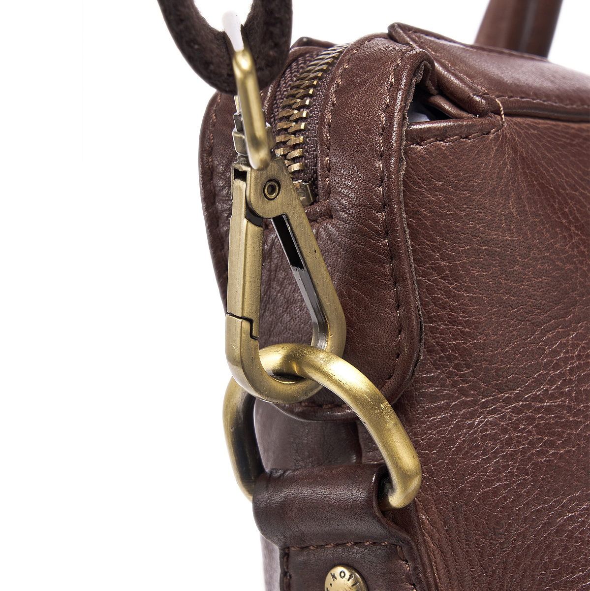 Деловая сумка Dr.Koffer из натуральной кожи темно-коричневая