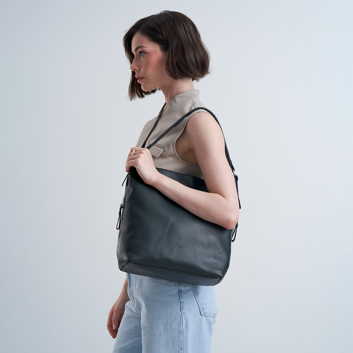 Женская сумка Dr. Koffer из натуральной кожи зеленая