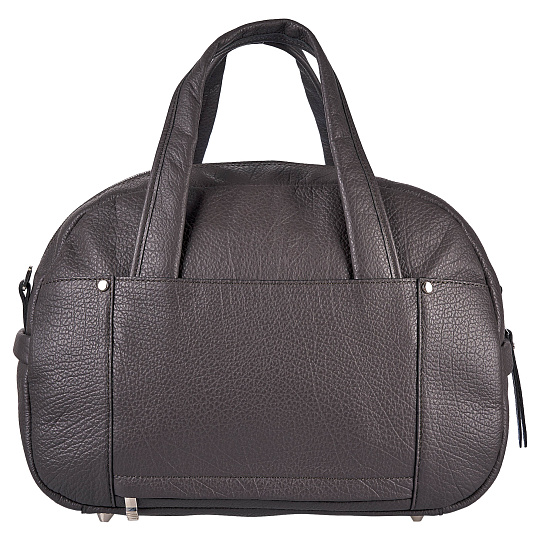 Сумка дорожная Dr.Koffer из натуральной кожи серая