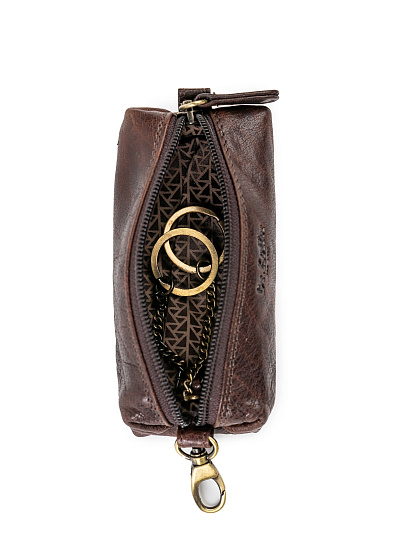 Ключница Dr. Koffer из натуральной кожи темно-коричневая