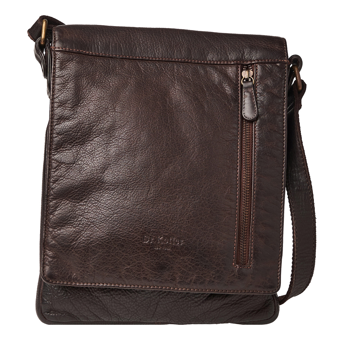 Сумка через плечо Dr.Koffer из натуральной кожи коричневая