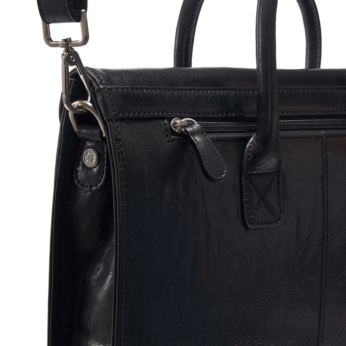 Деловая сумка Dr.Koffer из натуральной кожи черная