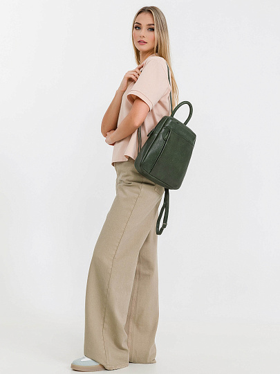 Рюкзак Dr.Koffer из натуральной кожи зеленый