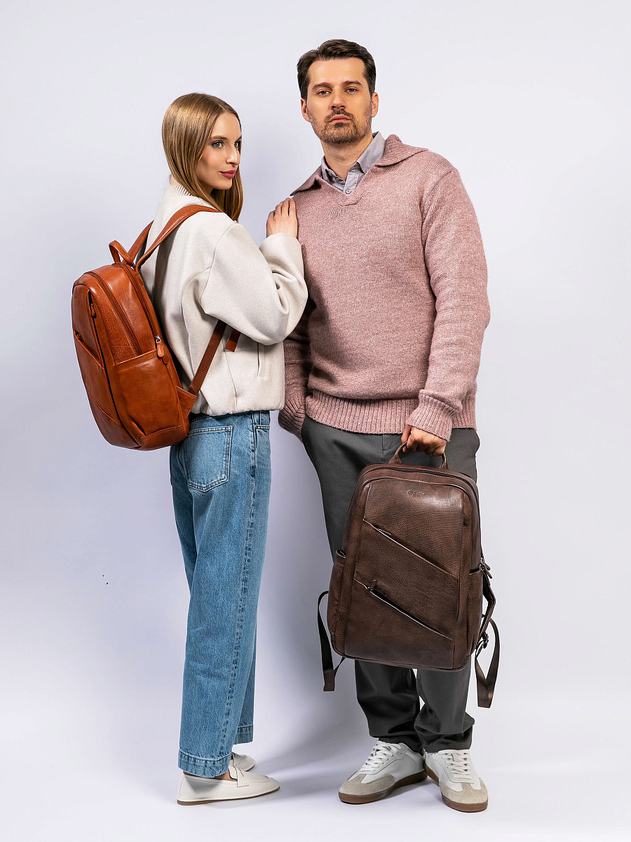 Рюкзак Dr. Koffer из натуральной кожи светло-коричневый