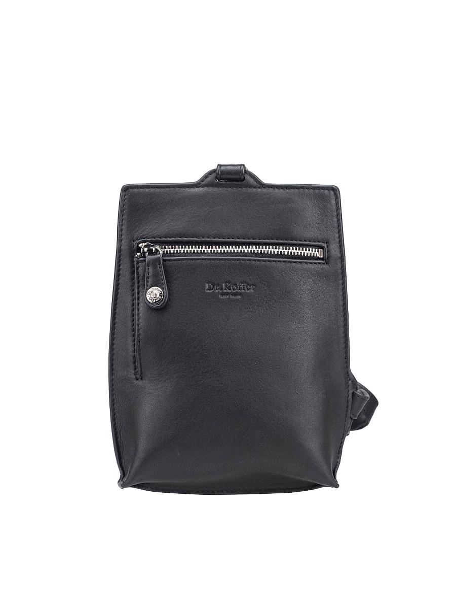 Сумка через плечо Dr.Koffer из натуральной кожи черная