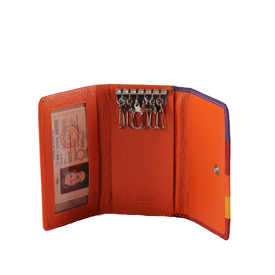 Ключница Dr.Koffer из натуральной кожи оранжевая