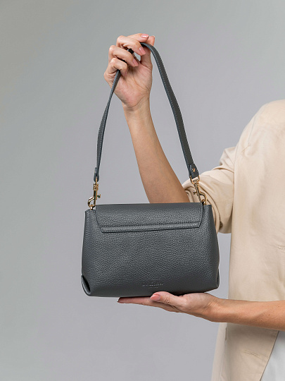 Женская сумка Dr.Koffer из натуральной кожи темно-серая