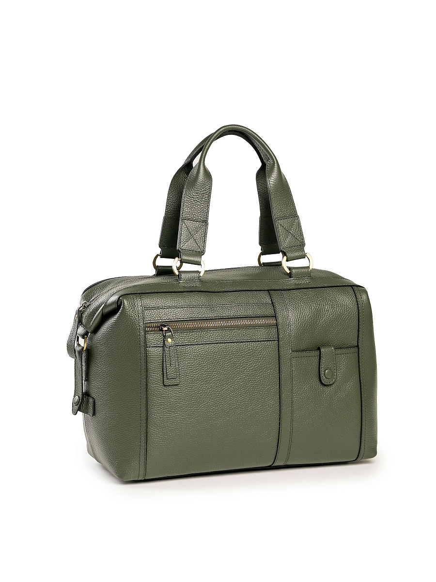 Дорожная сумка Dr. Koffer из натуральной кожи зеленая