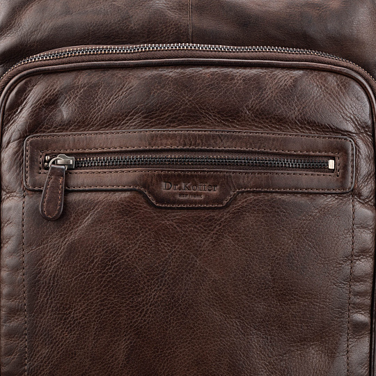 Рюкзак Dr.Koffer из натуральной кожи темно-коричневый