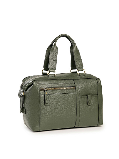 Дорожная сумка Dr. Koffer из натуральной кожи зеленая
