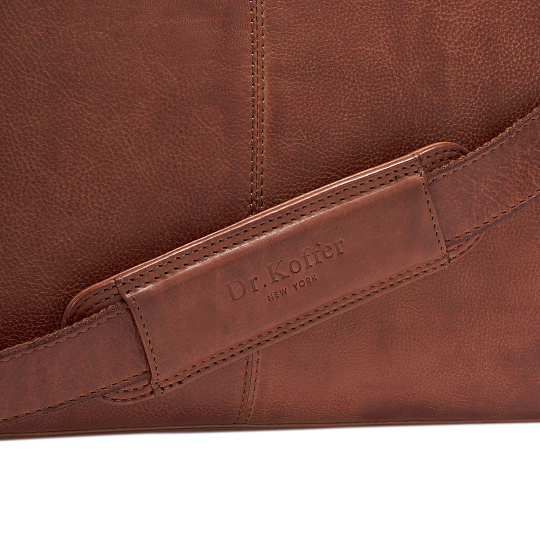 Деловая сумка Dr.Koffer из натуральной кожи коричневая