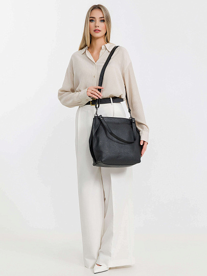 Женская сумка Dr.Koffer из натуральной кожи чёрная