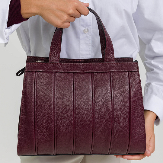 Женская сумка Dr. Koffer из натуральной кожи бордовая