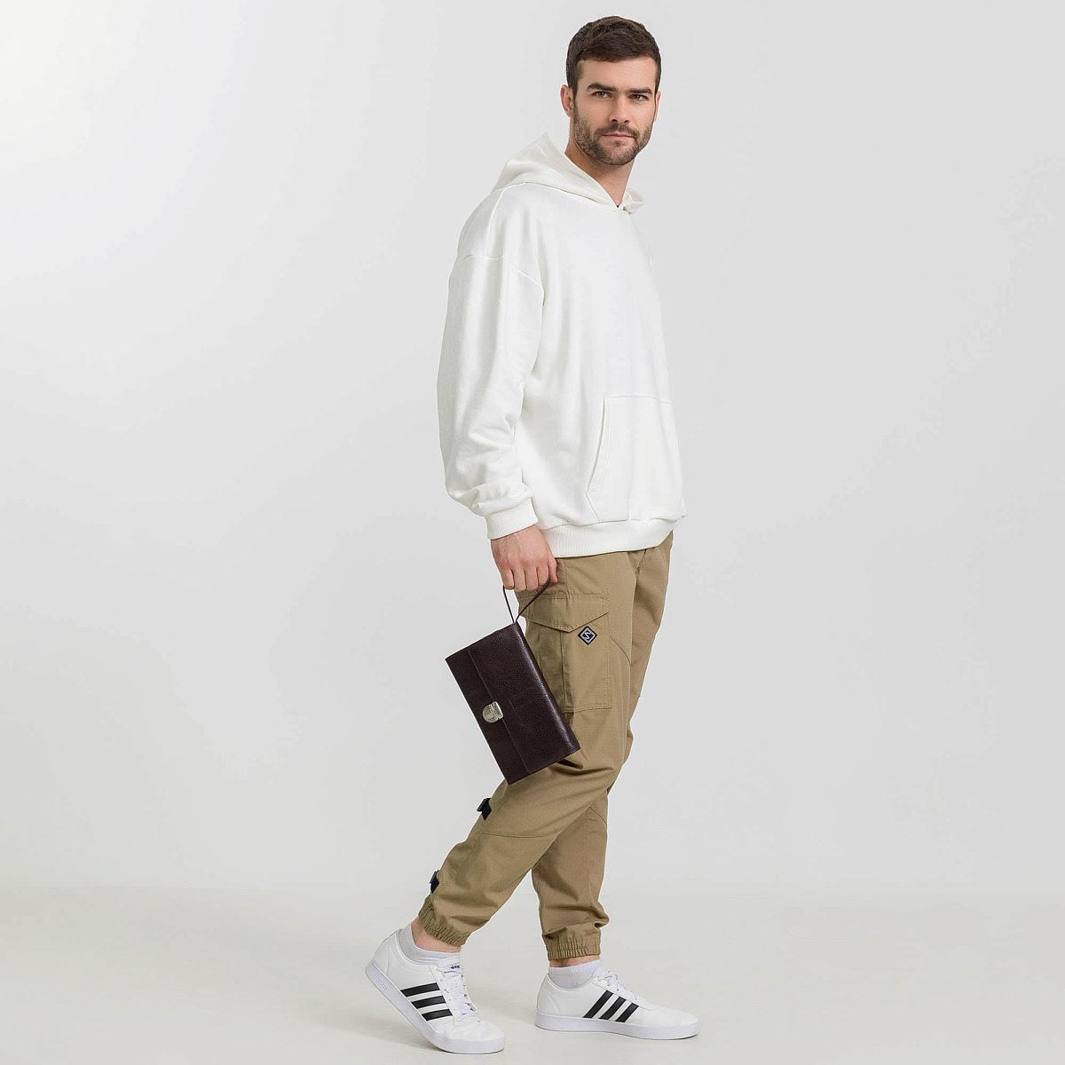 Сумка барсетка из натуральной кожи Dr. Koffer коричневая