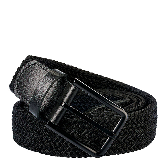 Ремень Dr.Koffer из натуральной кожи и текстиля черный