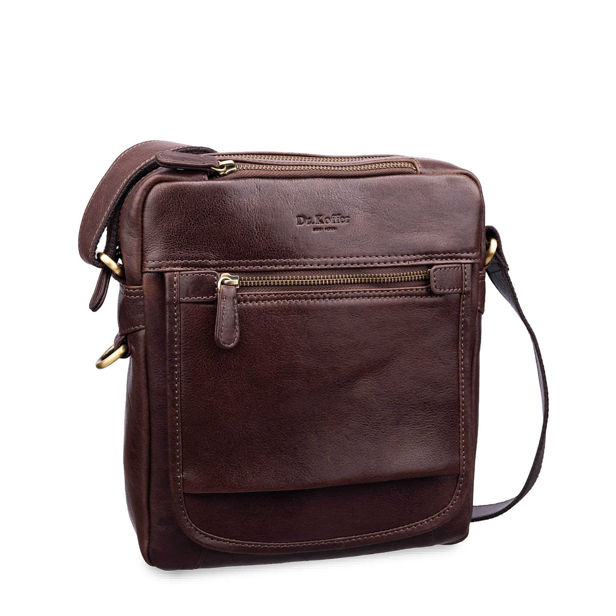 Сумка через плечо Dr.Koffer из натуральной кожи коричневая